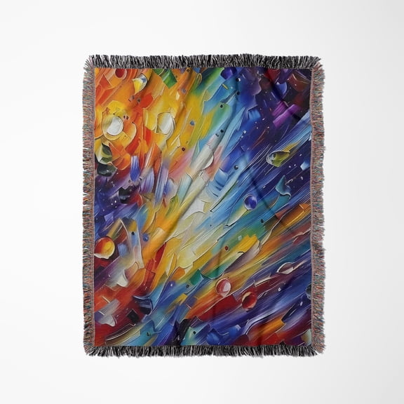 Supernova Explosion. Deep Space Abstract Art. Colorful Gift, Charm, Woven Blanket