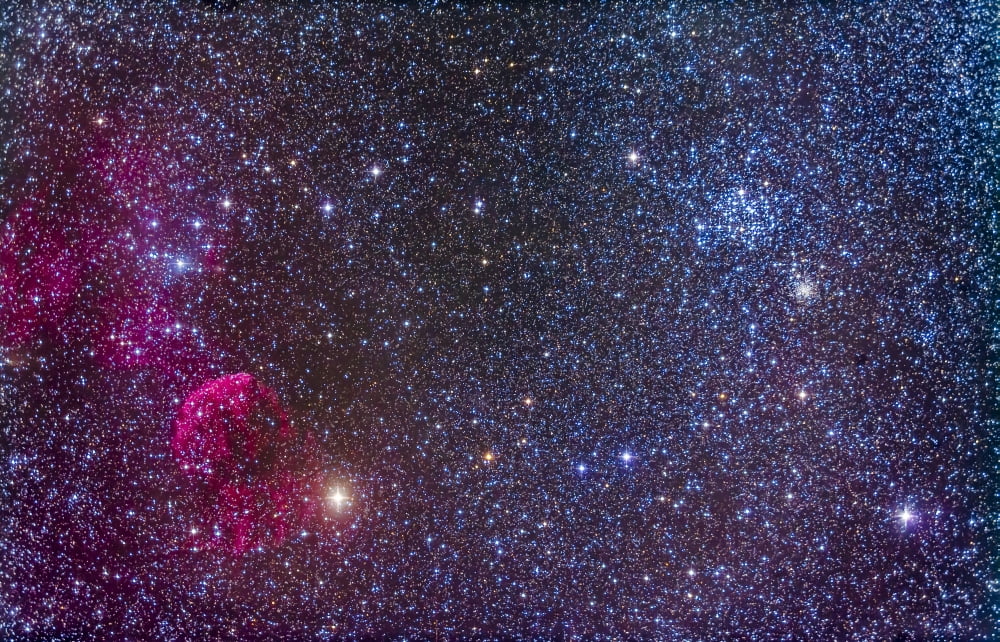 Supernova remnants and star clusters in the constellation Gemini Canvas Art - Alan DyerStocktrek Images (35 x 22)
