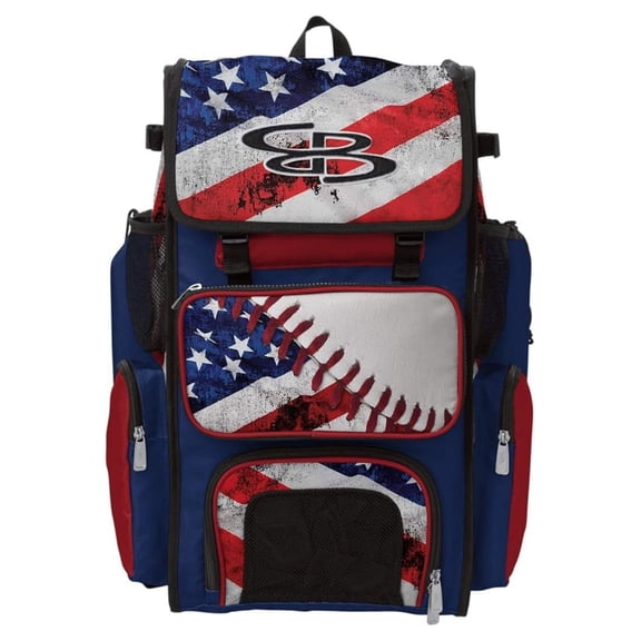 Superpack Bat Pack -Backpack Version (no wheels) - Holds 2 Bats - Baseball USA Series - For Baseball or Softball