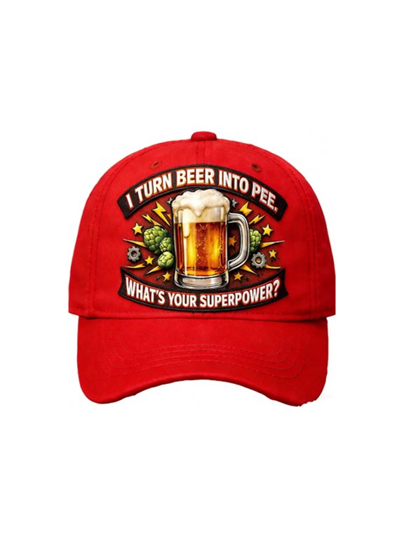 "Superpower" Baseball Cap, Adjustable Vintage Distressed Unisex Hat, Funny Beer Gift Cap for Bar Lovers and Parties