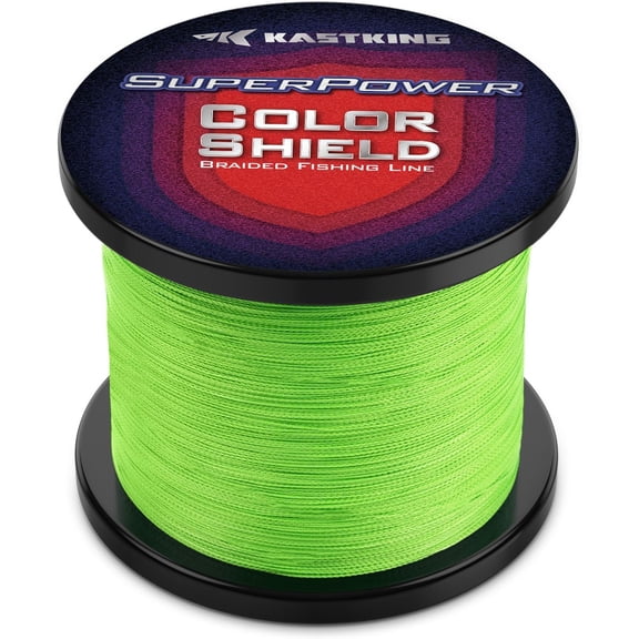 Superpower ColorShield Braided Fishing Line - Colorfast Braided Line, 100% Solution Dyed UHMWPE Fiber, Smooth & Strong Superline, Near Zero Stretch, Sensitive, High Abrasion Resistance