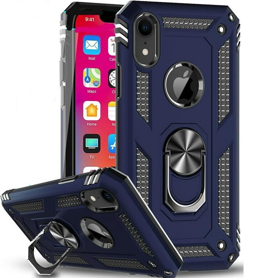 Supershield Armor-X Rugged iPhone XR Case with Ring Holder - Blue