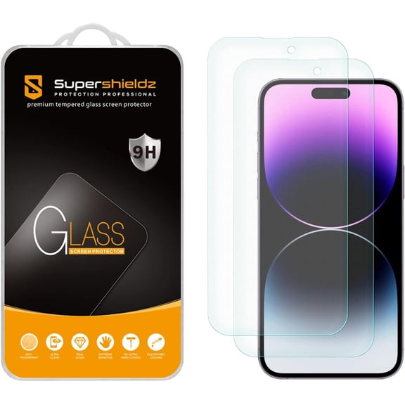 Supershieldz Anti Glare (Matte) Tempered Glass Screen Protector Designed for iPhone 14 Pro Max (6.7 inch) + Camera Lens, Anti Scratch, Bubble Free (2 Pack)