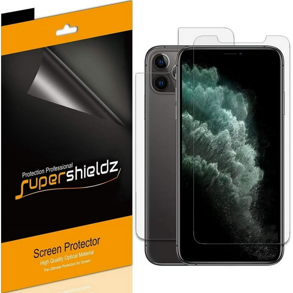 Supershieldz Designed for Apple iPhone 11 Pro Max (6.5 inch) (Front and Back) Screen Protector, (3 Front and 3 Back) High Definition Clear Screen Shield (PET)