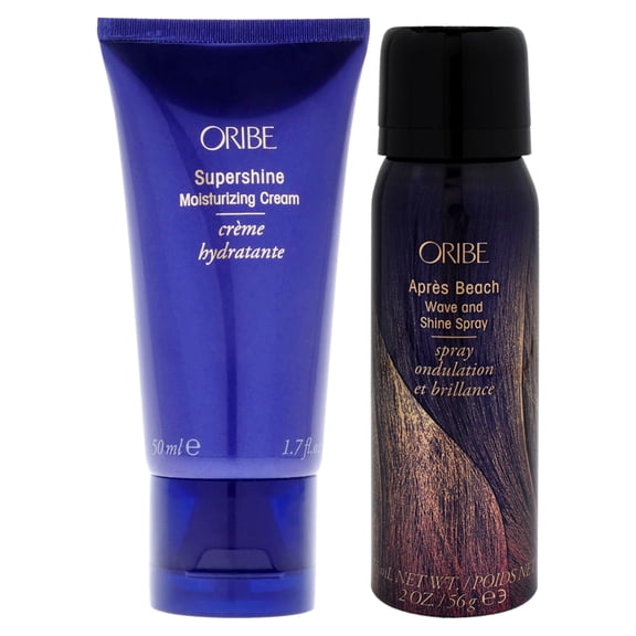 Oribe Supershine Moisturizing Cream and Apres Beach Wave And Shine Spray Kit , 2 Pc Kit 1.7oz Cream, 2.1oz Hair Spray