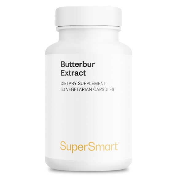 SuperSmart Butterbur Extract (High Potency) - 15% Sesquiterpenes - Natural Herb Supplement | Non-GMO & Gluten Free - 60 Vegetarian Capsules
