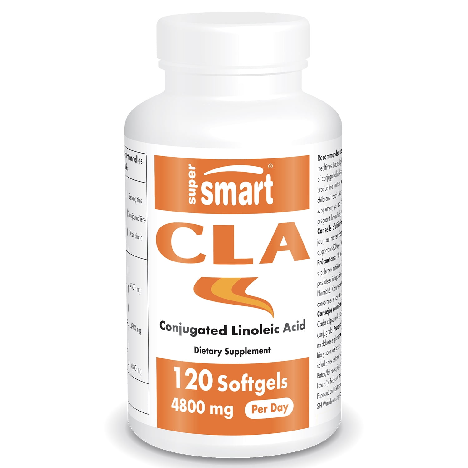 Supersmart CLA 4800 mg Per Day (Conjugated Linoleic Acid Tonalin
