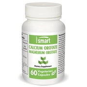 Supersmart - Calcium Magnesium Orotate - Calm & Stress Relief - Bones Support - Muscles Cramps & Spasms | Non-GMO & Gluten Free - 60 Vegetarian Capsules
