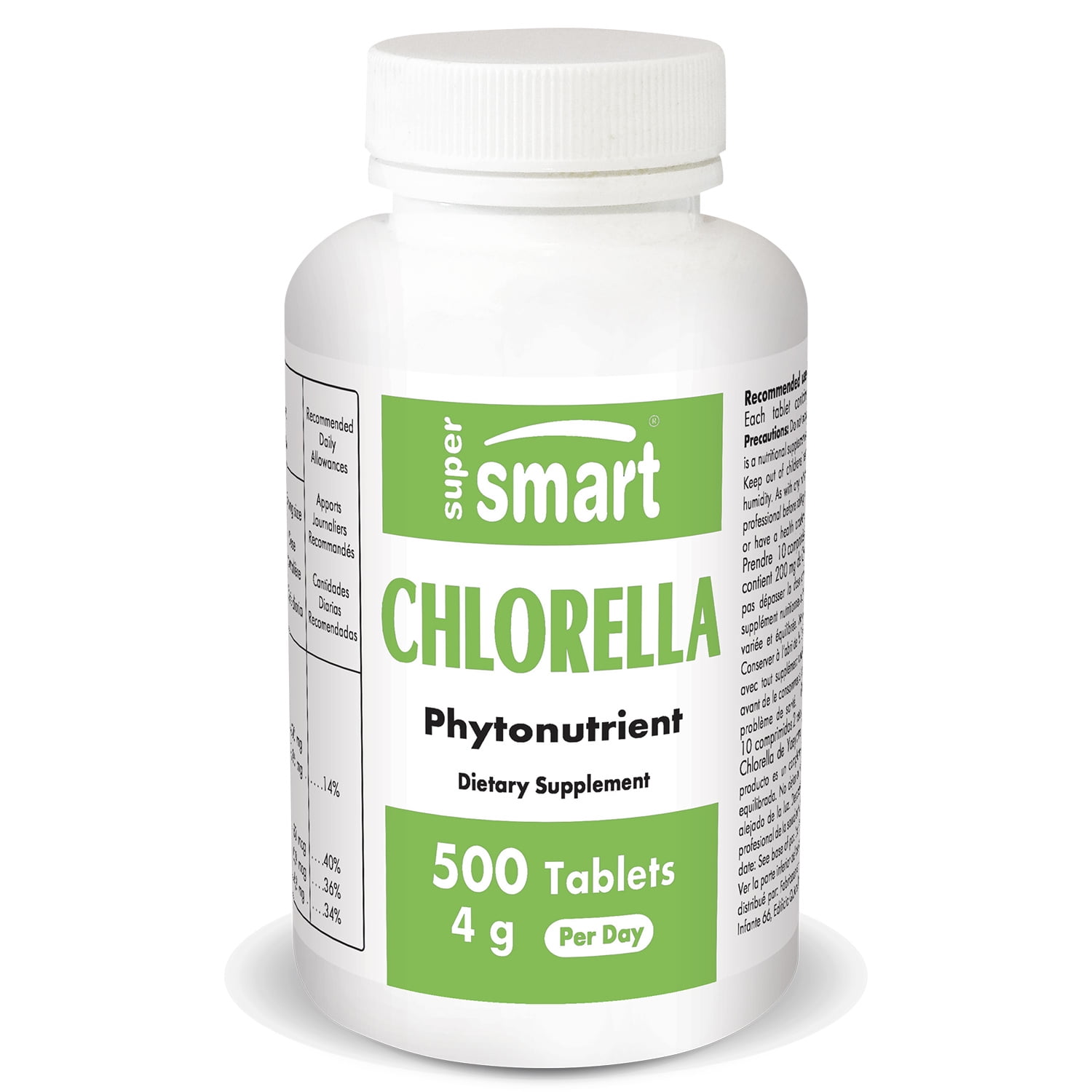 Supersmart Chlorella 4 g per Day Chlorophyll Pills Green Algae