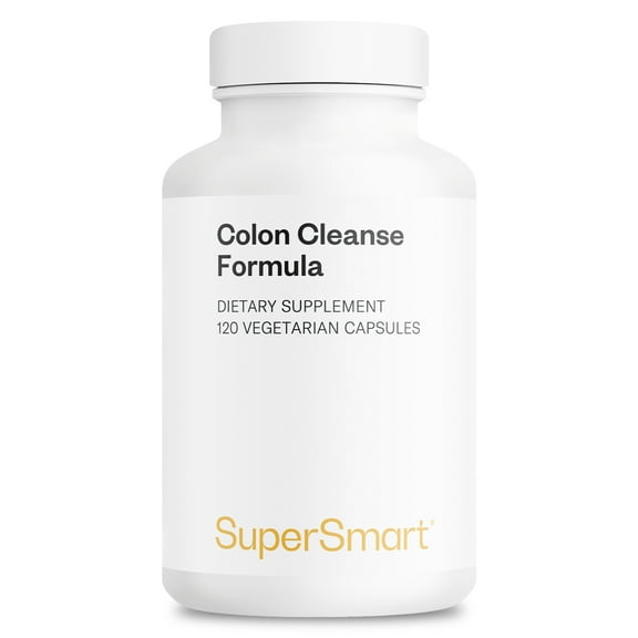 Supersmart - Colon Cleanse Formula - Detox Cleanse Supplement - with Psyllium Husk Powder & Senna Leaf | Non-GMO & Gluten Free - 120 Vegetarian Capsules