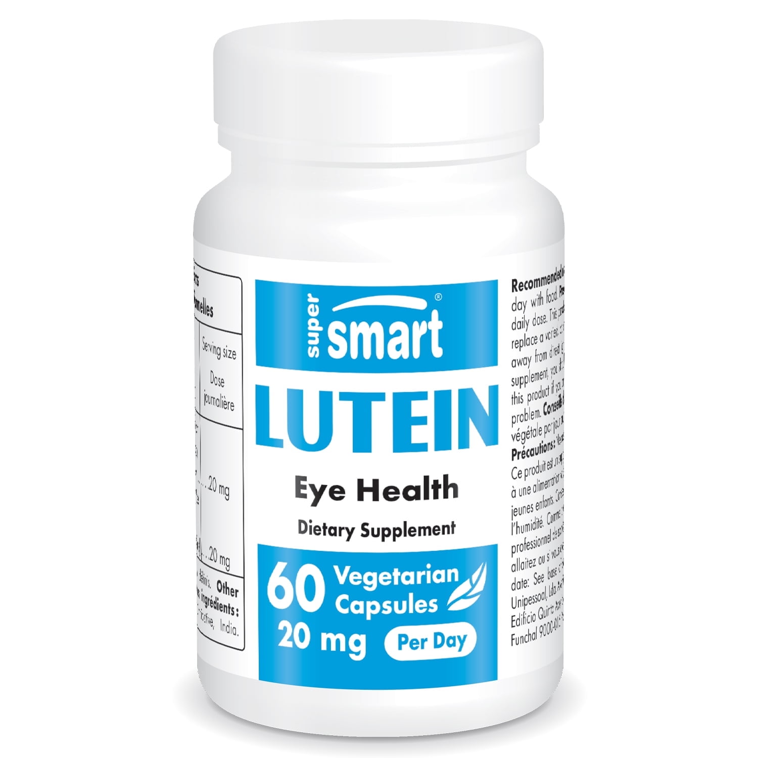 Supersmart Lutein 20 mg per Day Eye Vitamins & Macular Degeneration