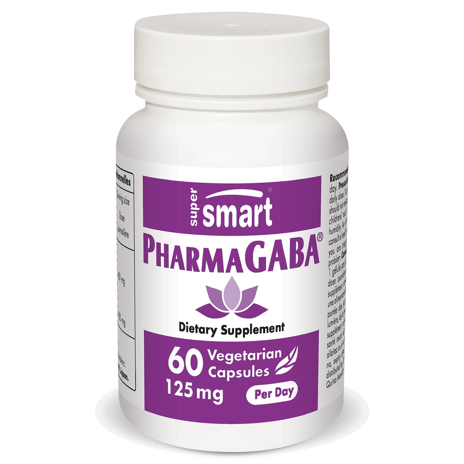 Supersmart Natural GABA Supplement 125 mg per Day (Gamma Aminobutyric Acid) with PharmaGABA