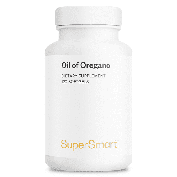 SuperSmart Oil Of Oregano (High Strength) - Concentrated Plant Based 70% Carvacrol - with Sunflower Oil | Non-GMO & Gluten Free - 120 Softgels