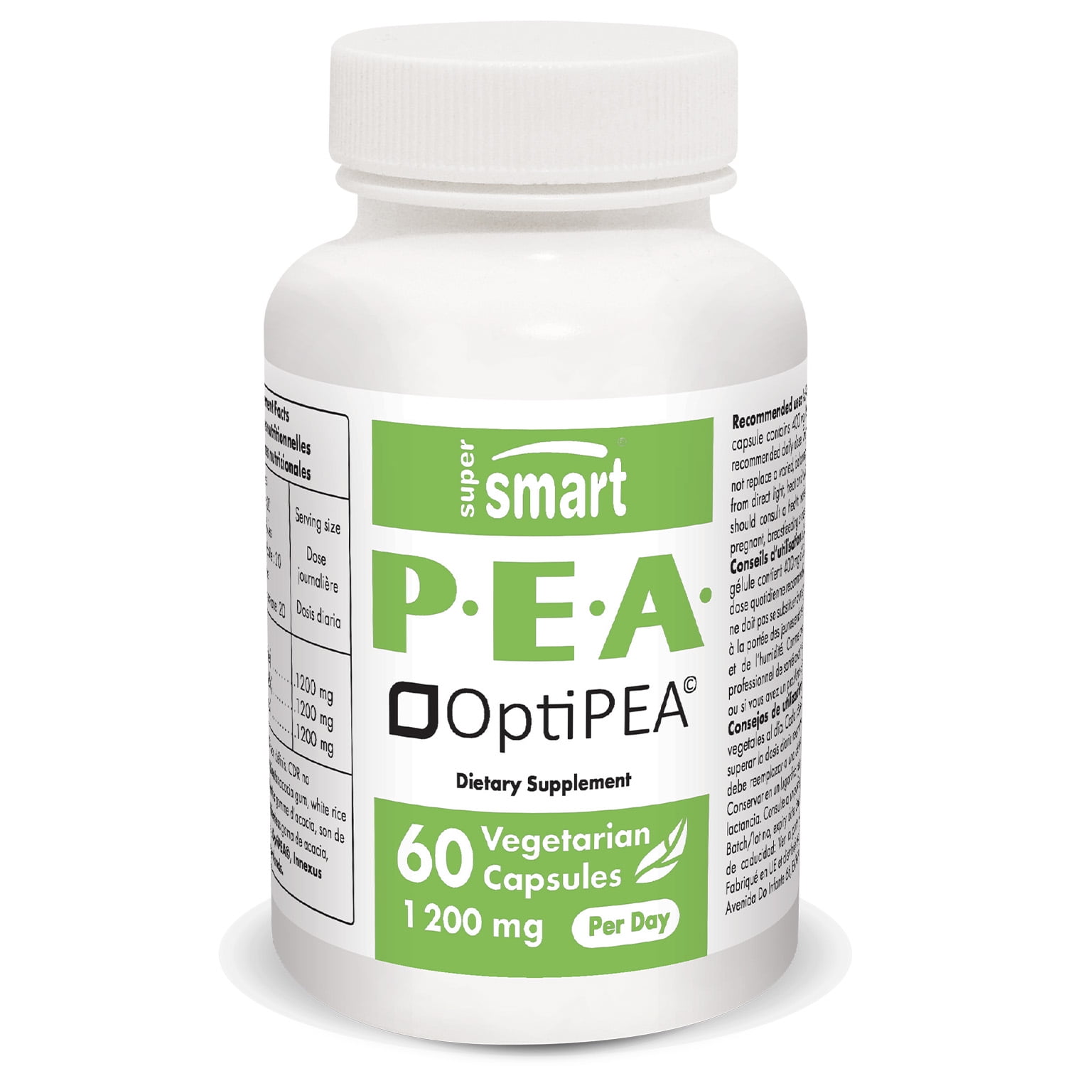 Supersmart PEA (PalmitoylEthanolAmide) 1200 mg per Day Anti