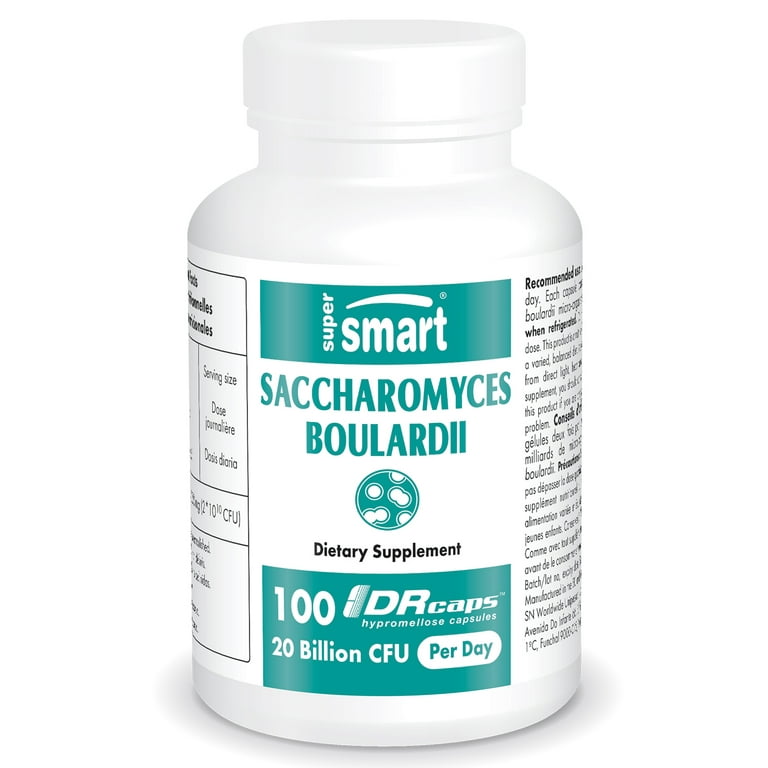Supersmart - Saccharomyces Boulardii 20 Billion CFU 1000 mg per Day -  Probiotic Supplement - Yeast for Transit & Intestinal Health | Non-GMO &  Gluten