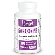 Supersmart - Sarcosine 3000 mg per Day - Nootropic Brain Supplement - Mental Health - Mood Booster | Non-GMO & Gluten Free - 100 Vegetarian Capsules