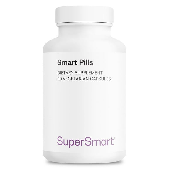SuperSmart Smart Pills (Advanced Formula) - with Bacopa Monnieri, Ginkgo Biloba, Caffeine, L-Theanine - Super Nootropic Supplement | Non-GMO & Gluten Free - 60 Vegetarian Capsules