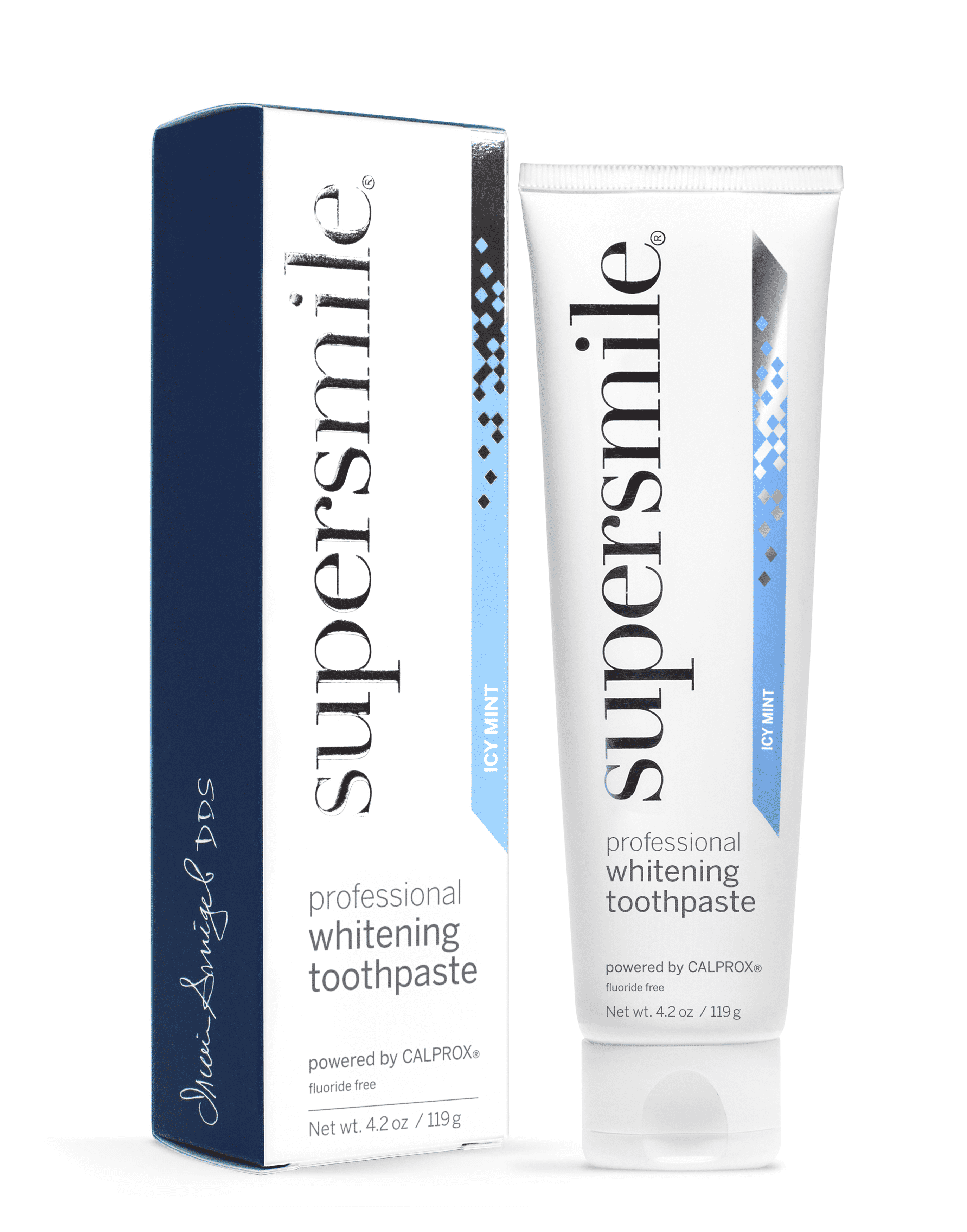 Supersmile Fluoride-Free Whitening Toothpaste – Icy Mint, Enamel-Safe Formula, 4.2 oz