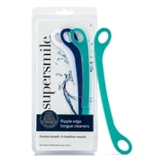 Supersmile Ripple Edge Tongue Cleaner, Ergonomic Reusable Scraper, 3 Pack