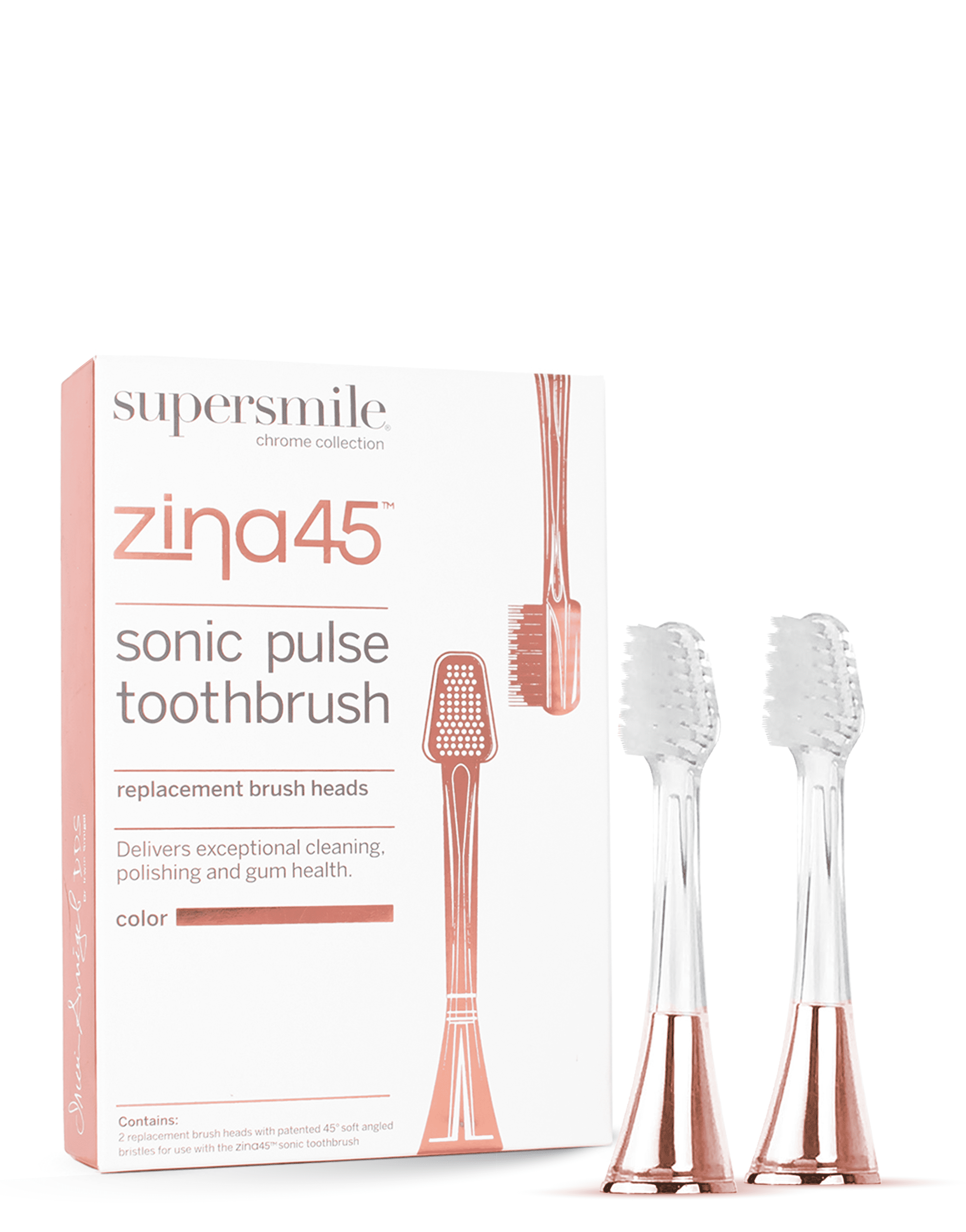 Supersmile Zina45 Replacement Polishing Head, Silicone Cup, Rose Gold