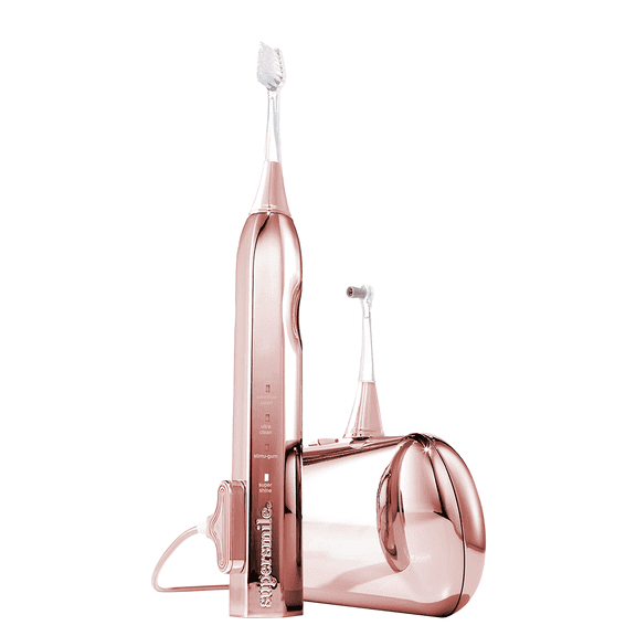 Supersmile Zina45 Deluxe Sonic Pulse Electric Toothbrush with Patented 45° Soft Bristles, USB Rechargeable Whitening Polishing Head and Travel Case for Adults & Children