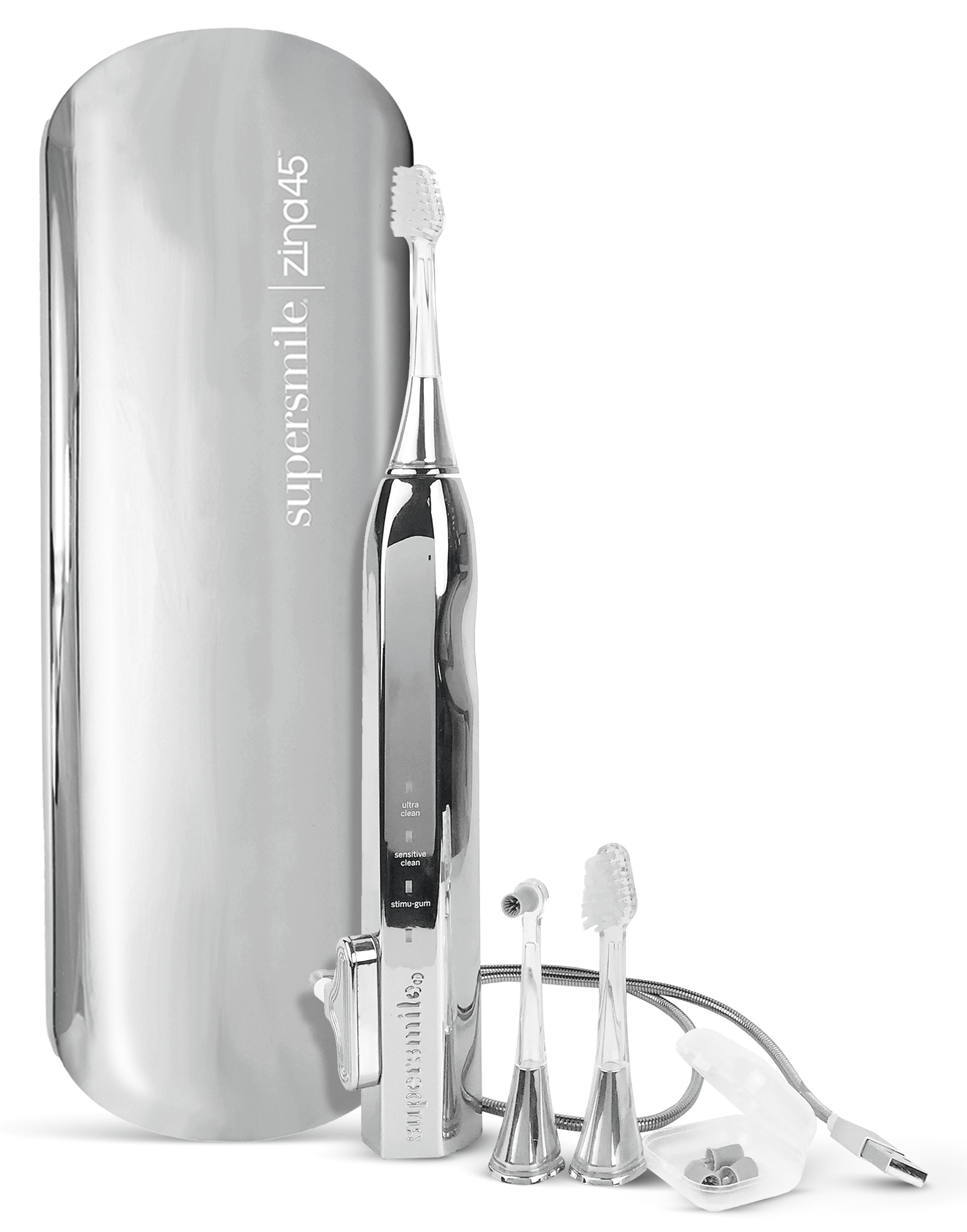 Supersmile Zina45 Deluxe Sonic Toothbrush, Rechargeable, Travel