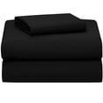 thumbnail image 1 of Supersoft College Dorm Sheet Set in Black, Twin XL Size, Solid Black, Premium Microfiber, by Dawn, 1 of 6