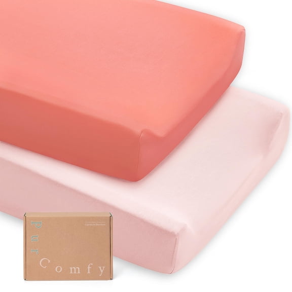 Supersoft Diaper Changing Pad Covers, 2-Pack Premium Bamboo Viscose Change Table Pad Covers for Baby Girls and Boys, Hypoallergenic Stretchy Changing Table Cover Sheets (Changing Pad Covers)