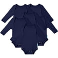 thumbnail image 1 of Supersoft Long Sleeve Baby Bodysuits, Premium Bamboo Rayon Bodysuit Unisex Boy Girl 0-3-6-9-18-24 months, 6-pack, 1 of 9
