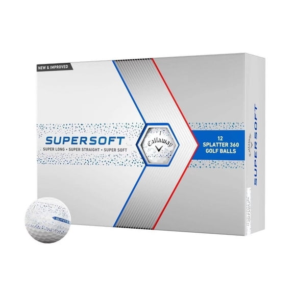Supersoft Splatter Golf Balls - Blue: Rubber Core, Ionomer Shell, 12 Pack