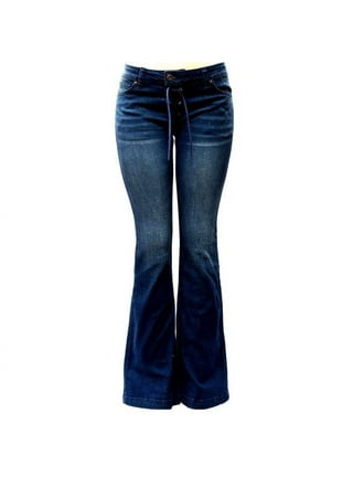 Women Vintage Bell Bottom Jeans Solid Color High Waisted Jeans Slim Fit  Flared Jeans 70s Flared Denim Pants 
