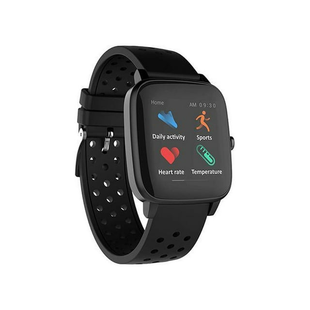 Supersonic 1.4” Touch Screen Smartwatch with Body Temperature Monitor Unisex New - Black