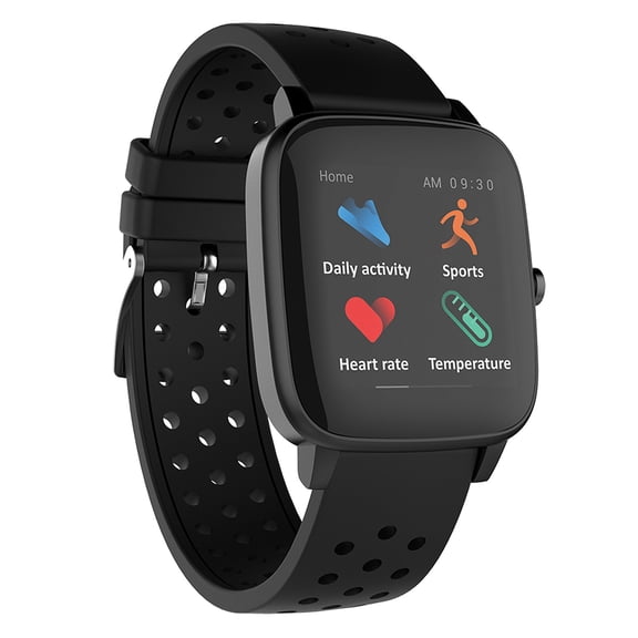 Supersonic 1.4 Touch Screen Smartwatch with Body Temperature Monitor Unisex New - Black