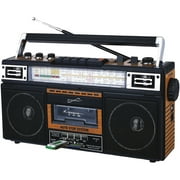 Supersonic SC-3201BT Bluetooth Cassette USB Boombox 4-Band Radio