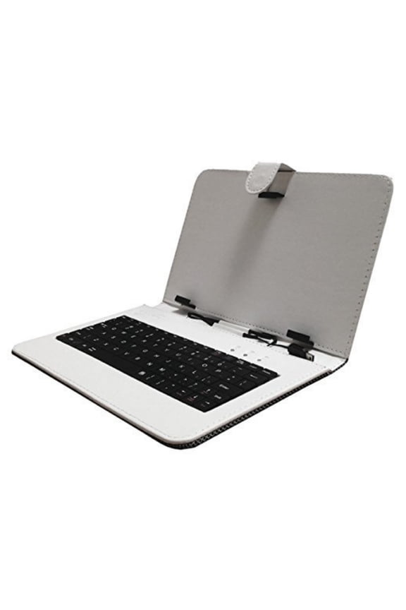 7" Tablet Keyboard Case Black SC-107KB Micro USB Folding Leather