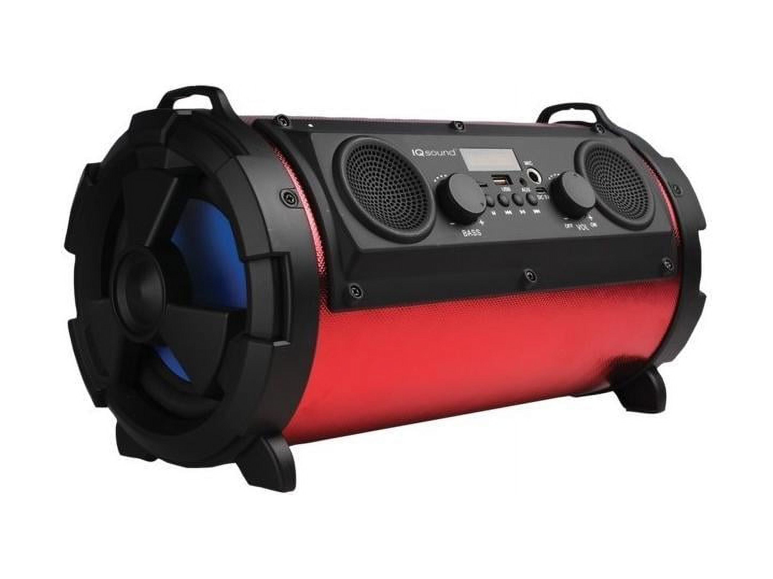 Supersonic IQ-1525BT-RD Wireless Bluetooth Speaker with USB/Micro SD & AUX  Inputs (Red)