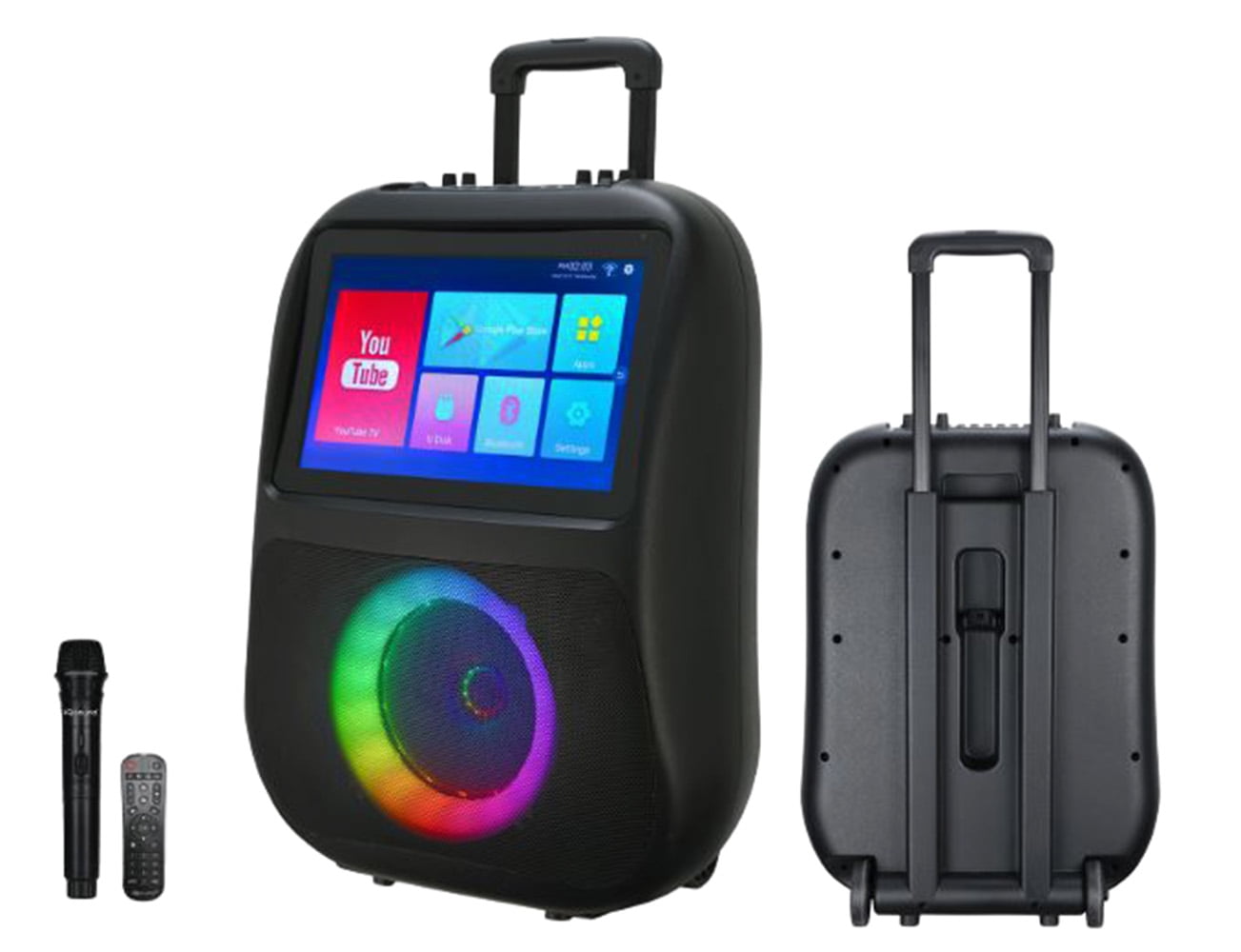 Supersonic IQ Sound IQ-1506WK Portable Karaoke System with 14.1" Touchscreen, 8" Speaker, Android 12, Bluetooth 5.0, LED Mic