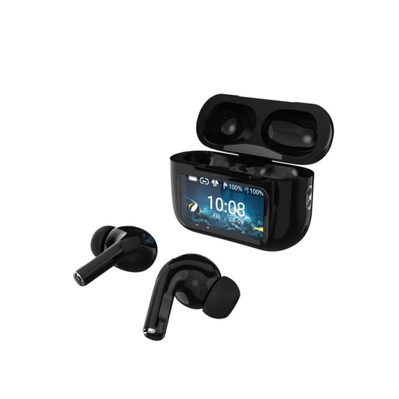 Supersonic IQ Sound IQ-341 ANC & ENC Bluetooth Earphone with Touchscreen Display Charging Case, True Wireless Earbuds, Stereo Sound, Dual Mic, Voice Assistant, In-Ear Detection, USB-C Charging