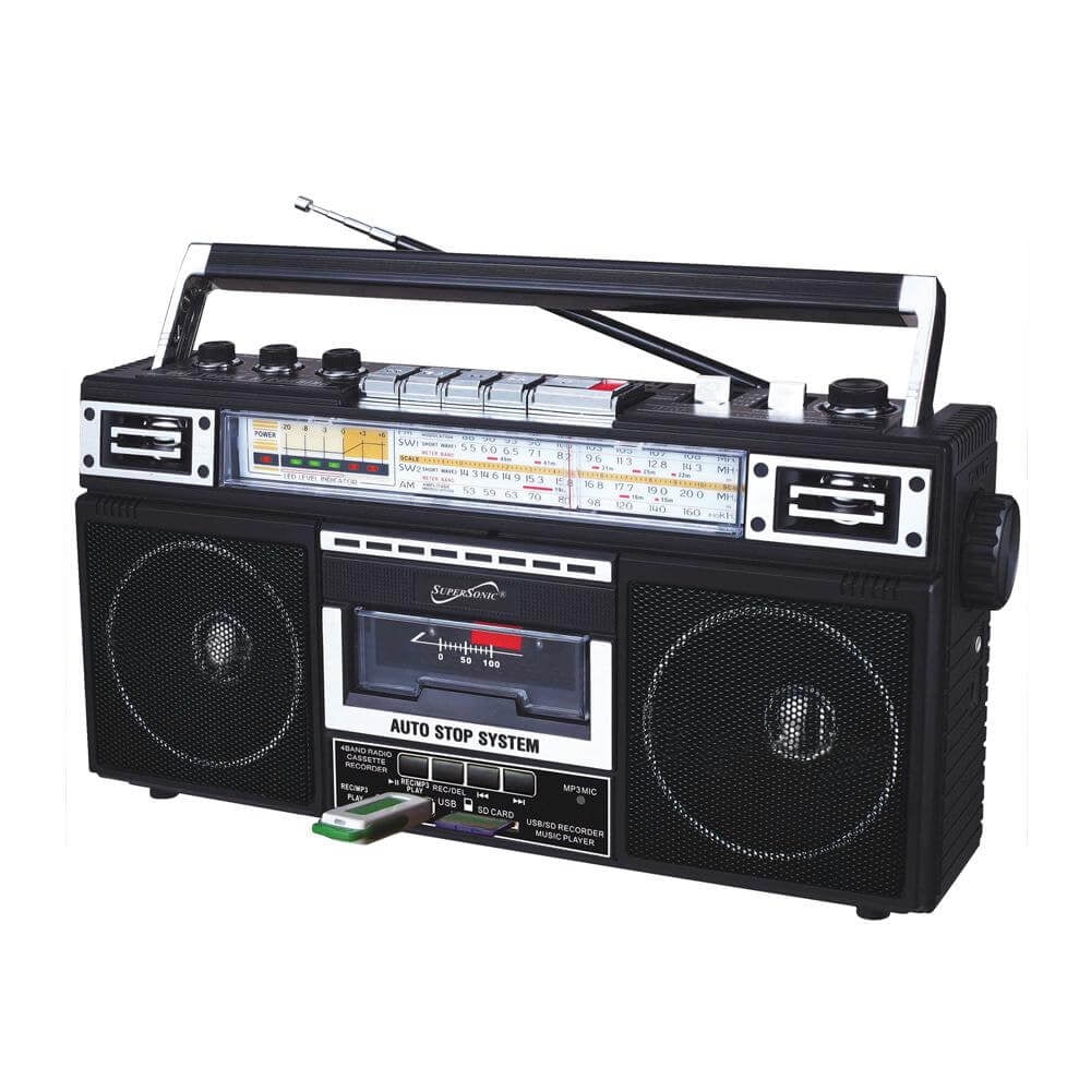 Supersonic Portable AM/FM Radio, Black, SC-3201BT-BK - Walmart.com