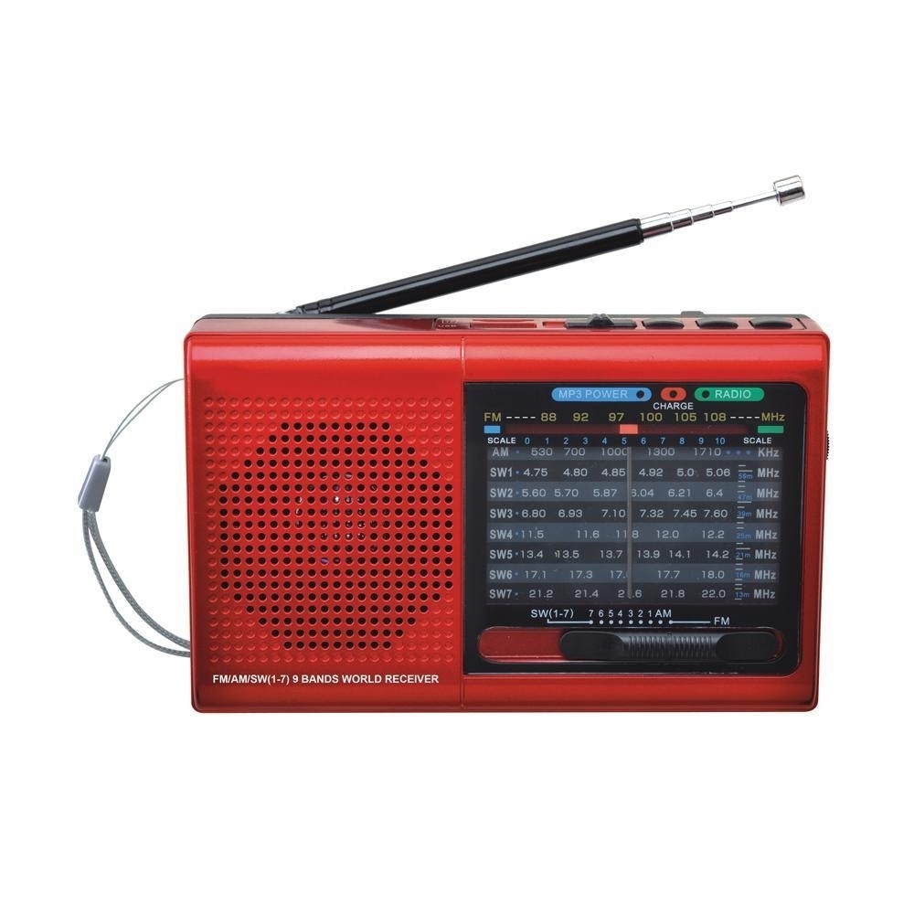 Supersonic Portable AM/FM Radio, Red, SC-1080BT-Red - image 1 of 3