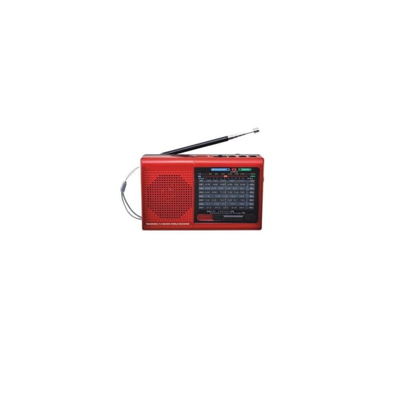 Supersonic Portable AM/FM Radio, Red, SC-1080BT-Red