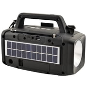 Supersonic SC-1074ER Solar Power Speaker with FM Radio & LED Flashlight, 360  Antenna, Smartphone Stand, LED Flashlight, USB/Micro SD. Rechargeable Battery, Solar Panel, Enjoy Music for 1-1.2 Hours