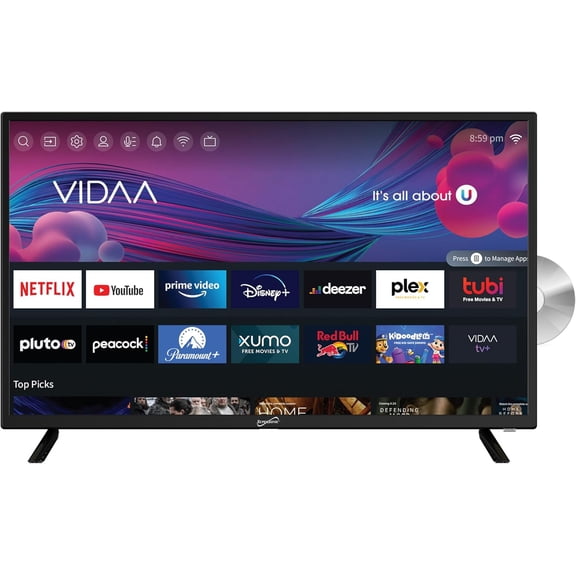 Supersonic SC-3226SDVD 32" TV/DVD Combo - HDTV - 16:9 - 1366 x 768 - 1080p, 720p, 1080i, 480p, 480i
