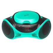 Supersonic 3-Watt-RMS Portable Bluetooth CD Music System with Built-in Speakers, CD Player, AM/FM Radio, and Aux, Dual Power, SC-726BT Teal