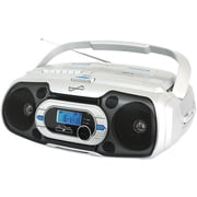 Supersonic Bluetooth CD/Cassette/Radio Portable Audio System, White, SC-729BT