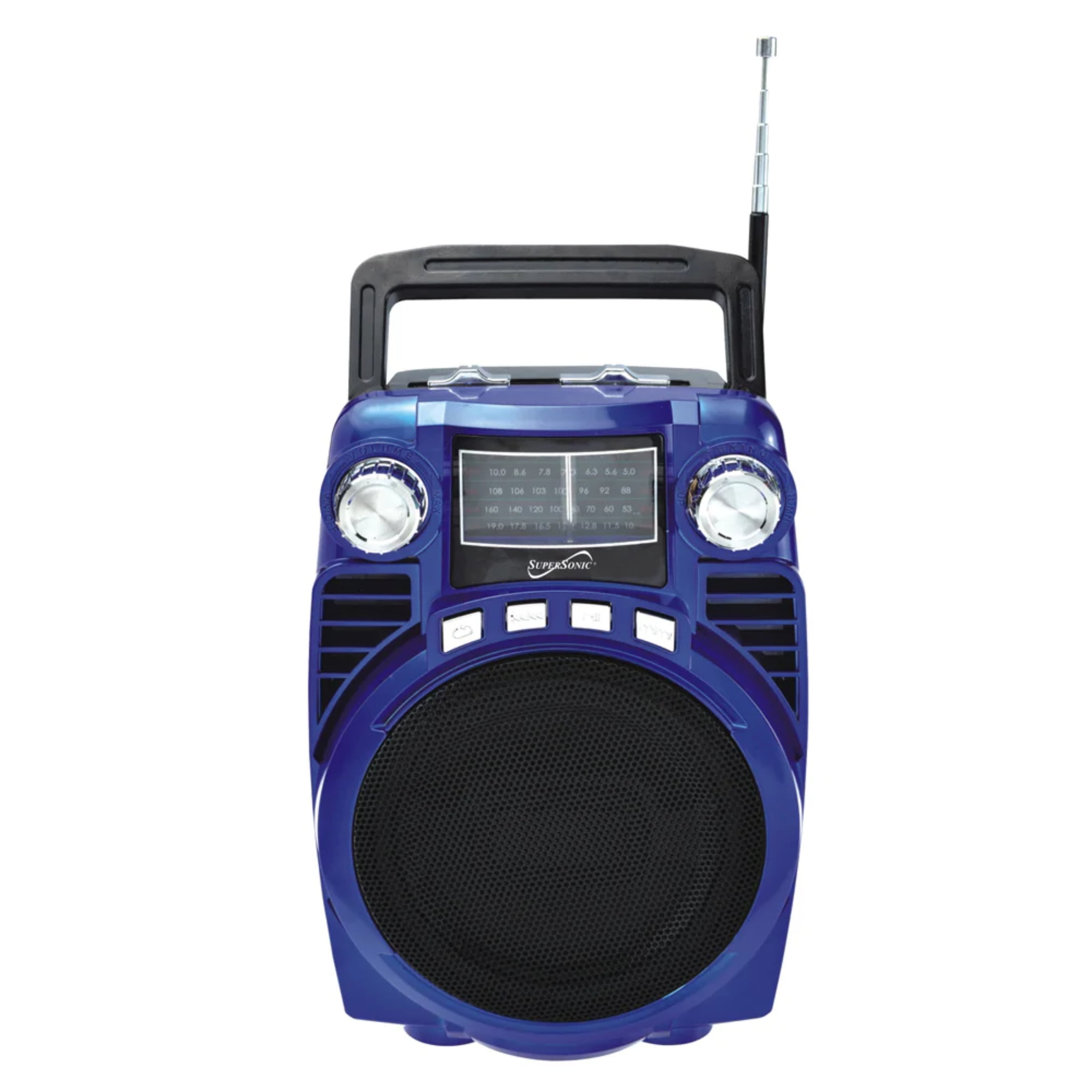 Supersonic Sc-1390bt - Blue Bluetooth 4-band Radio (blue