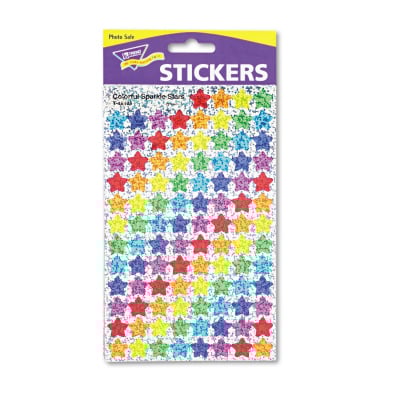Superspots And Supershapes Sticker Variety Packs, Colorful Sparkle Stars, Assorted Colors,1,300/pack | Bundle of 2 Packs