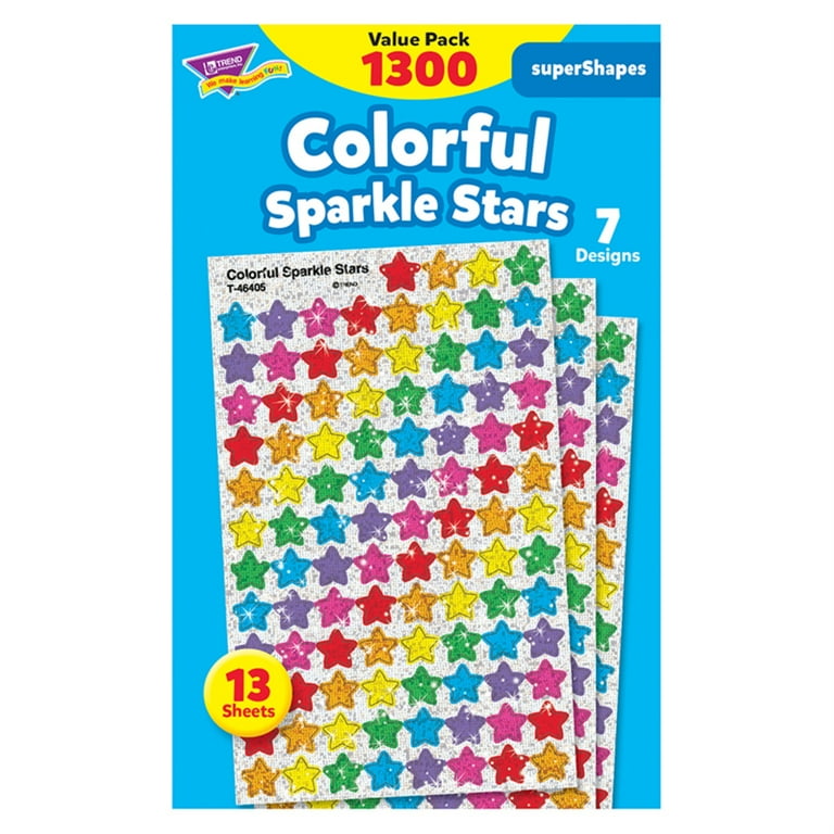 SuperSpots and SuperShapes Sticker Variety Packs, Colorful Sparkle Stars, Assorted Colors,1,300/Pack SuperSpots and SuperShapes Sticker Variety Packs, Colorful Sparkle Stars, Assorted Colors,1,300/Pack