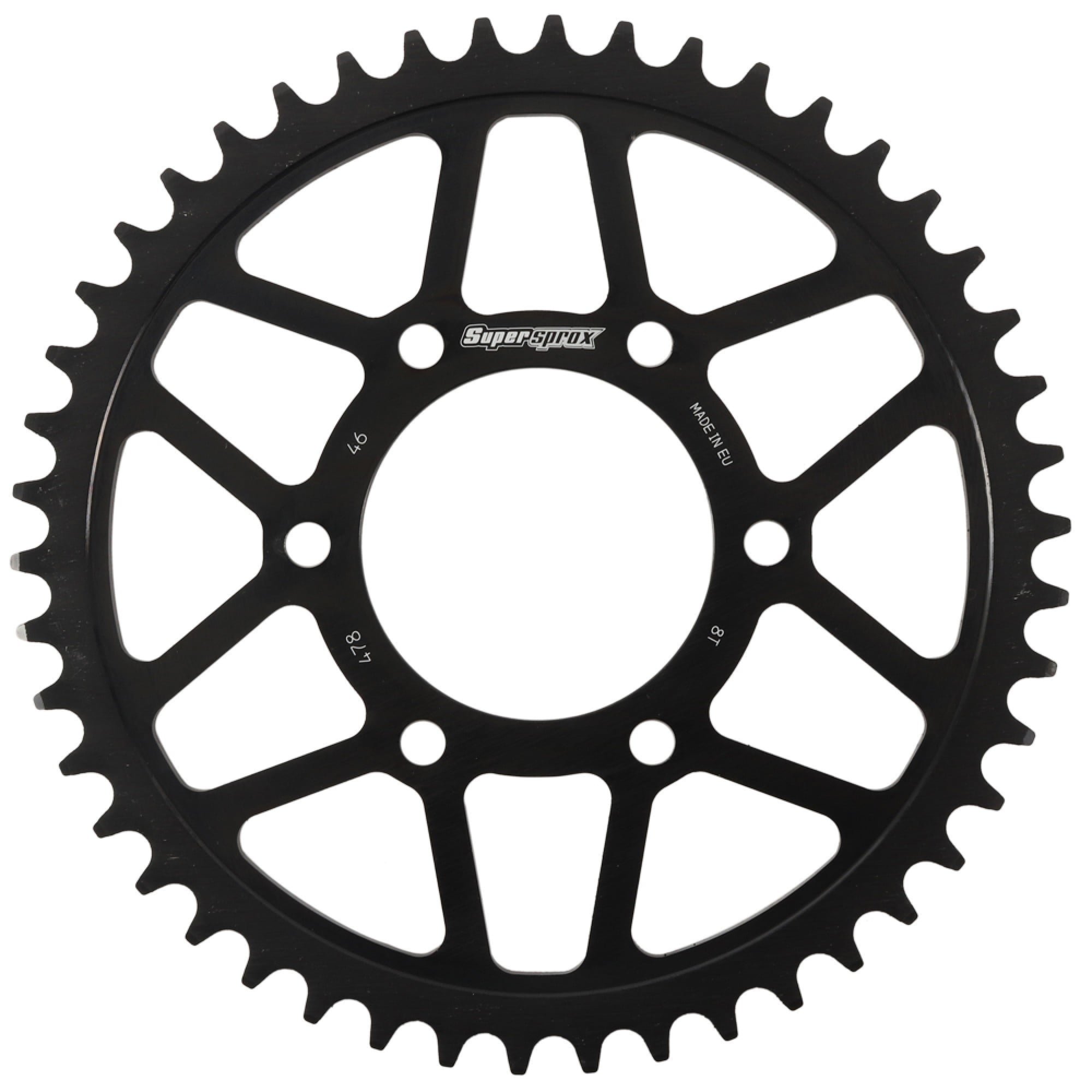 Supersprox Edge Steel Sprocket Black 43T-RFA-478-43-BLK for