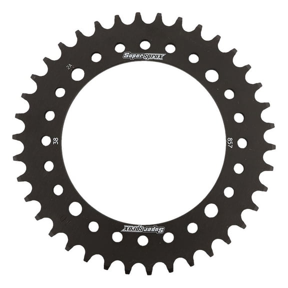 Supersprox RFE-857-38-BLK Rear Steel Sprocket Black For Yamaha 125 DT 17 18, 600 XT 87 88 89, XT 600 E 90 91 92 93 94 95, 100 YB 18, YFM 250 Raptor 08 09 10 11 12 13, YFZ 450 04 05 06 07 08 09 13